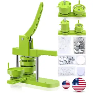 Button Maker Machine Multiple-Sizes - Pin Maker Machine 1.25 inch+2.25 inch, Interchangeable Button-models Badge Button Press Machine with 200 Sets 32+58mm Button Maker Supplies&Circle