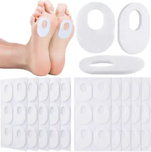 Callus Pads Soft Felt Callus Oval Shape Corn Pads for Bottom of Foot Adhesive Foot Corn Cushion for Men and Women Feet Toes Heel Pain Relief (White)