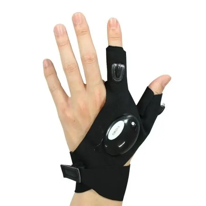 Men's Fingerless LED Gloves - Lightweight ABS Safety Hand Protector (40g) for Workwear, Fishing, Outdoor Activities