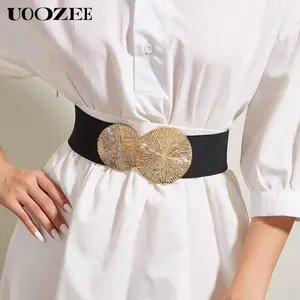 UOOZEE-LIVE Women's Fashionable European and American style belt for women to decorate coats and dresses, belts to tighten waist, elastic waistband for suits, wide Waist width 2.35inch, length 27inch, suitable for waist circumference 27~31.5inch Modern