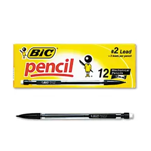 Bic MP11 Mechanical Pencil HB No. 2 0.7 mm Clear Barrel Refillable Dozen
