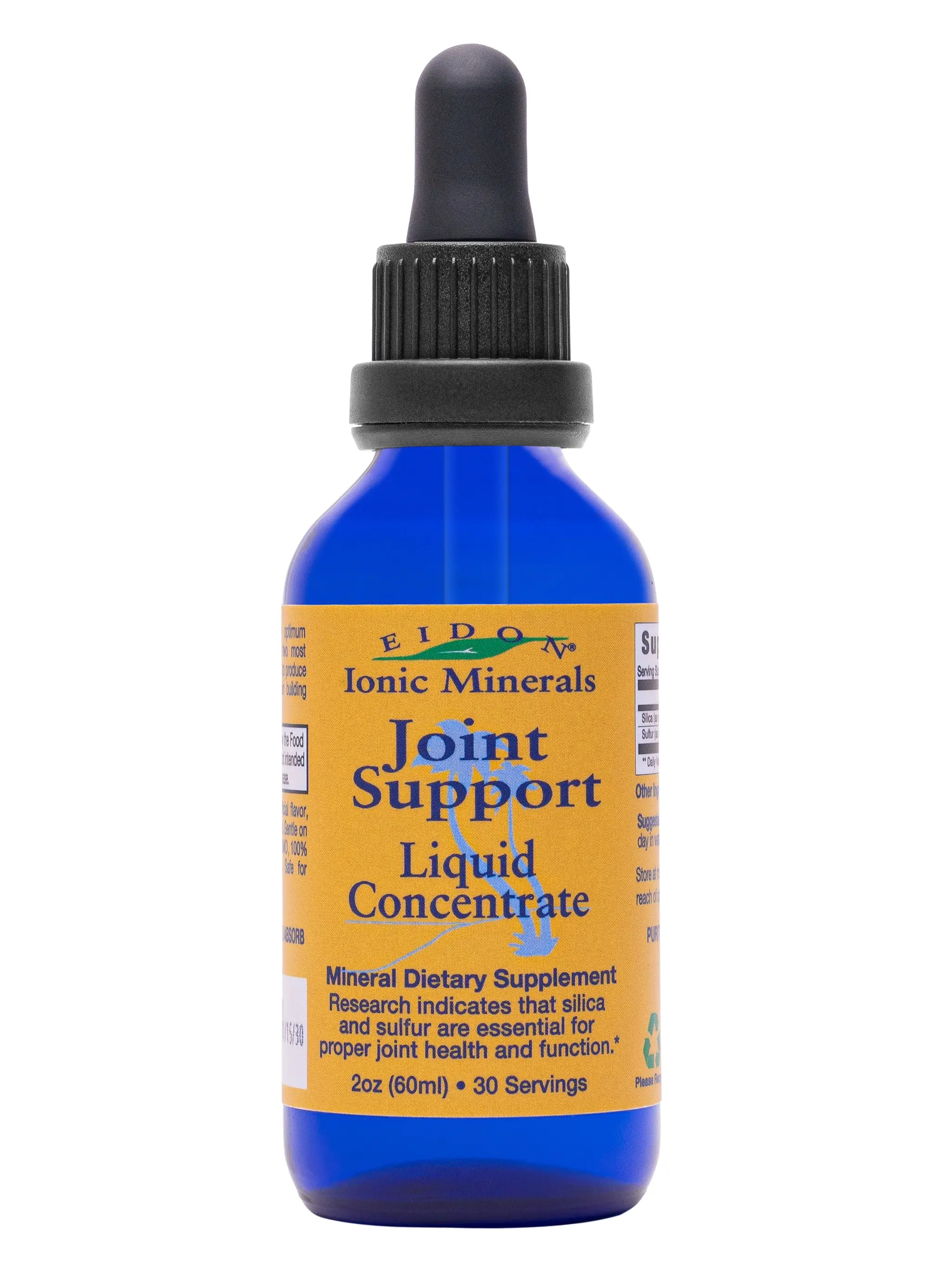 Eidon Ionic Minerals Joint Support Mineral Blend 2oz Concentrate - Gluten Free GMO Free Dairy Free Joint Relief Dietary wellness Supplement Fitness Collagen Silica Sulfur MSM Hair Growth