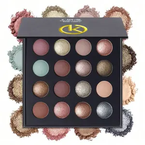 K'apeine 16-Color Baked Ice Cream Eyeshadow Palette, Cool & Warm Shades, Shimmer & Metallic Finish, Luxurious Packaging for Daily & Party Looks, Cosmetic