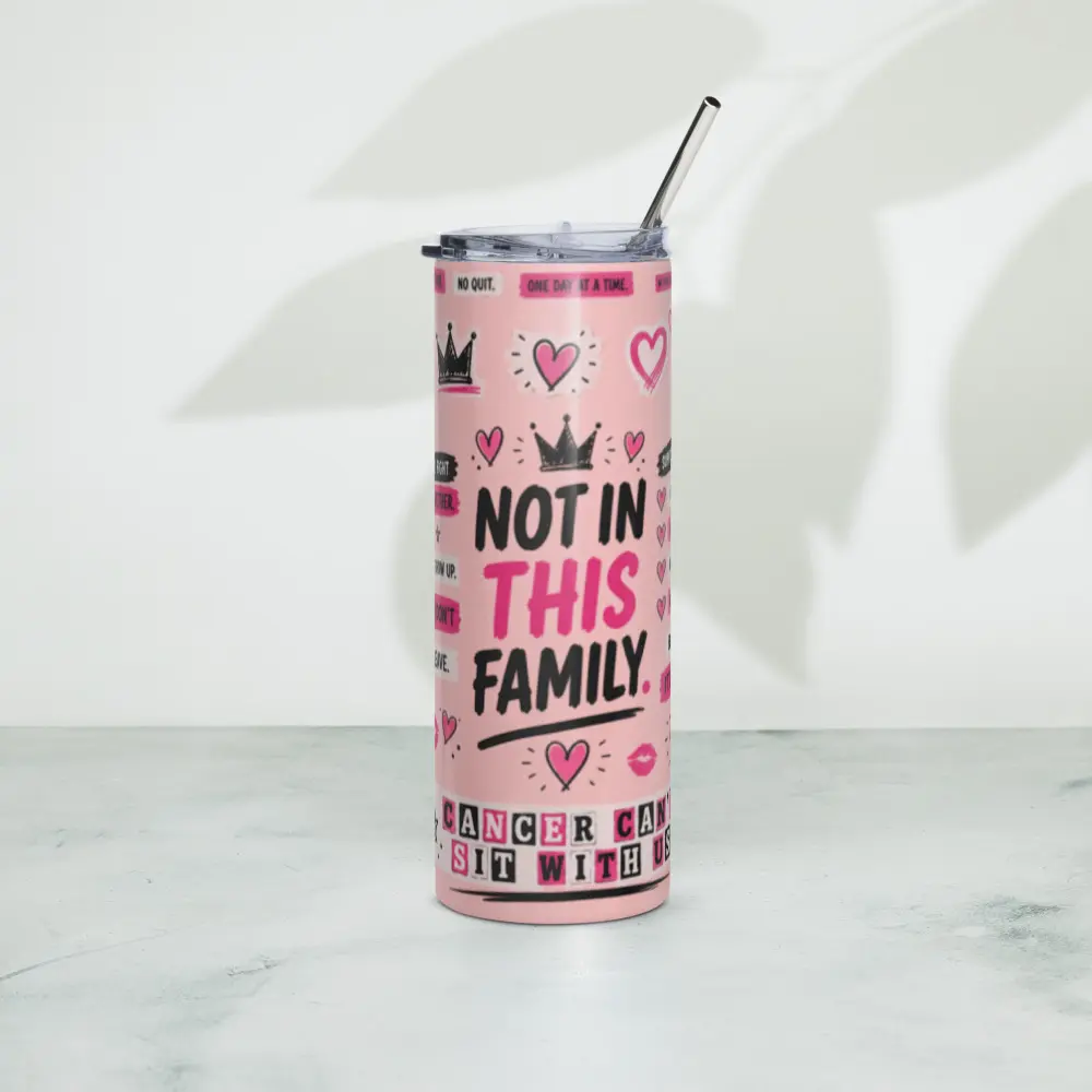 Stylish Portable Metal Breast Cancer Support Family Vacuum Flask with Lid