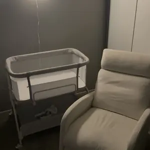 HARPPA Baby Bassinet 2-in-1 Cuddly Lite &Bedside Sleeper, storage Bassinet for Baby with Wheels & Storage Basket, Portable Crib, Breathable Mesh and Mattress, Height Adjustable