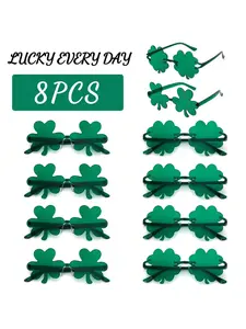 St Patrick's Day Clover Decorative Glasses Set, Party Style Eyewear Accessories, All Seasons Irish Festival Essentials, Party Favor