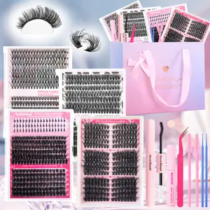 Lash Gift Box-Wispy to Dramatic, Fluffy Eyelash Clusters, Artificial Lashes, Cat Eye, Doll Eye, DIY Eyelashes Extensions, Heatwave & Power Play, Summer Makeup Essential, Waterproof, Natural Look, Soft Band, Bold Volume, Day to Night Glam