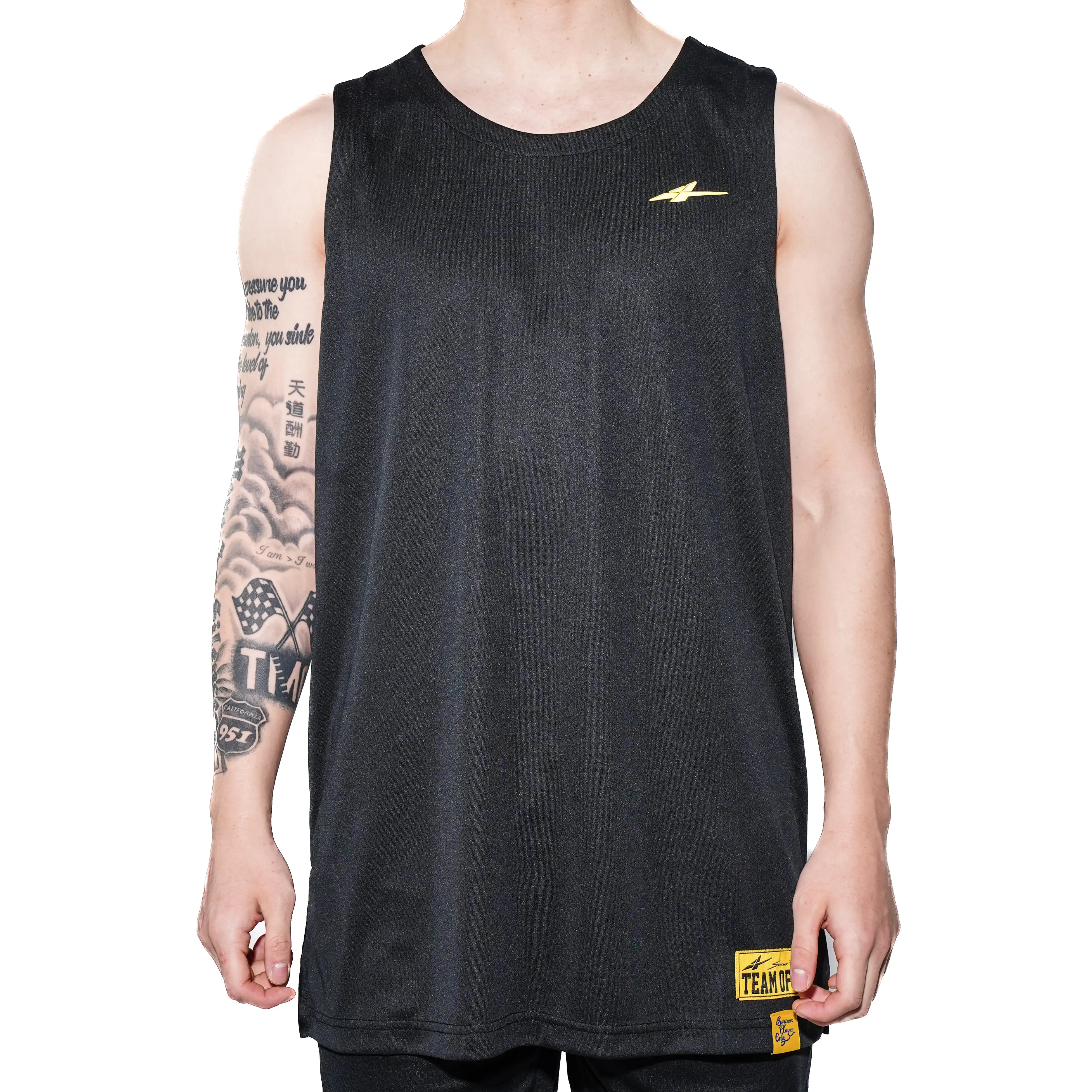 SPO Pro DryLite Tank Top, Lightweight, Moisture-Wicking, Men's Athletic Training Jersey for Sports Training Basketball Gym, Black & White, BackToSchool,back to school,back to school haul
