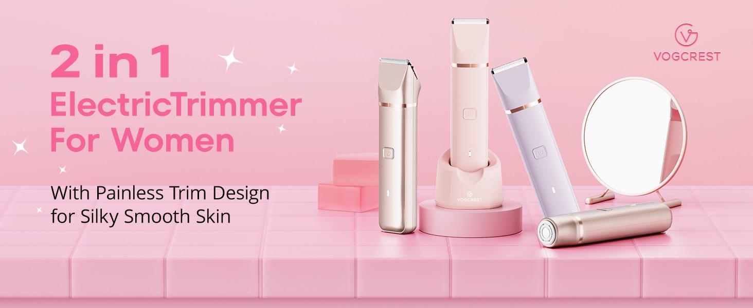 VG VOGCREST Electric Bikini Trimmer & Facial Hair Shaver - IPX7 Waterproof Hair Remover for Women - Comfort VG VOGCREST Electric Bikini Trimmer & Facial Hair Shaver - IPX7 Waterproof Hair Remover for Women - Comfort