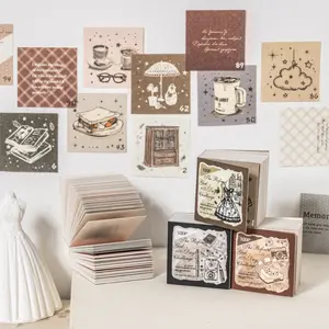 100 Sheets/bag Notepad, Lightweight Paper Material, Elegant Girl's 100 Days Check-In Series, Life Theme Journal Supplies, Doodle Pad