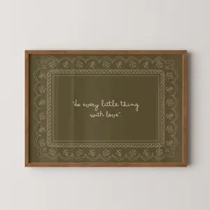 Christian Wall Art | Do Every Little Thing With Love Print | Vintage Faith Quote Wall Art | Framless Poster 7