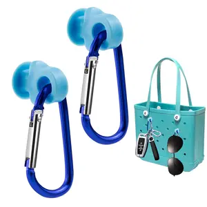 2Pcs Hooks Set Accessories Compatible for Beach Bag, Insert Carabiner Key Chain Holder Charms, Compatible for Small & Large Beach Bags