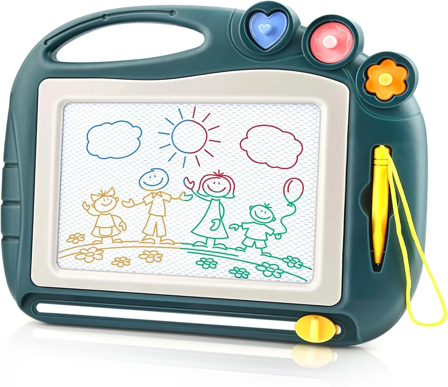 Magnetic Drawing Board with Magnetic Surface - Compact, Portable Toddler Educational Arts & Crafts Toy for 1-2-3 Year Olds, Best Gift for Birthdays, Christmas, Toddler Toys, 1 2 3 Year Old