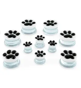 Paw Print Glass Plugs