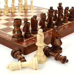 This professional folding chess set comes with a high-quality gift box. It is portable and easy to store, making it suitable for travel. It is an essential tabletop game for chess enthusiasts.
