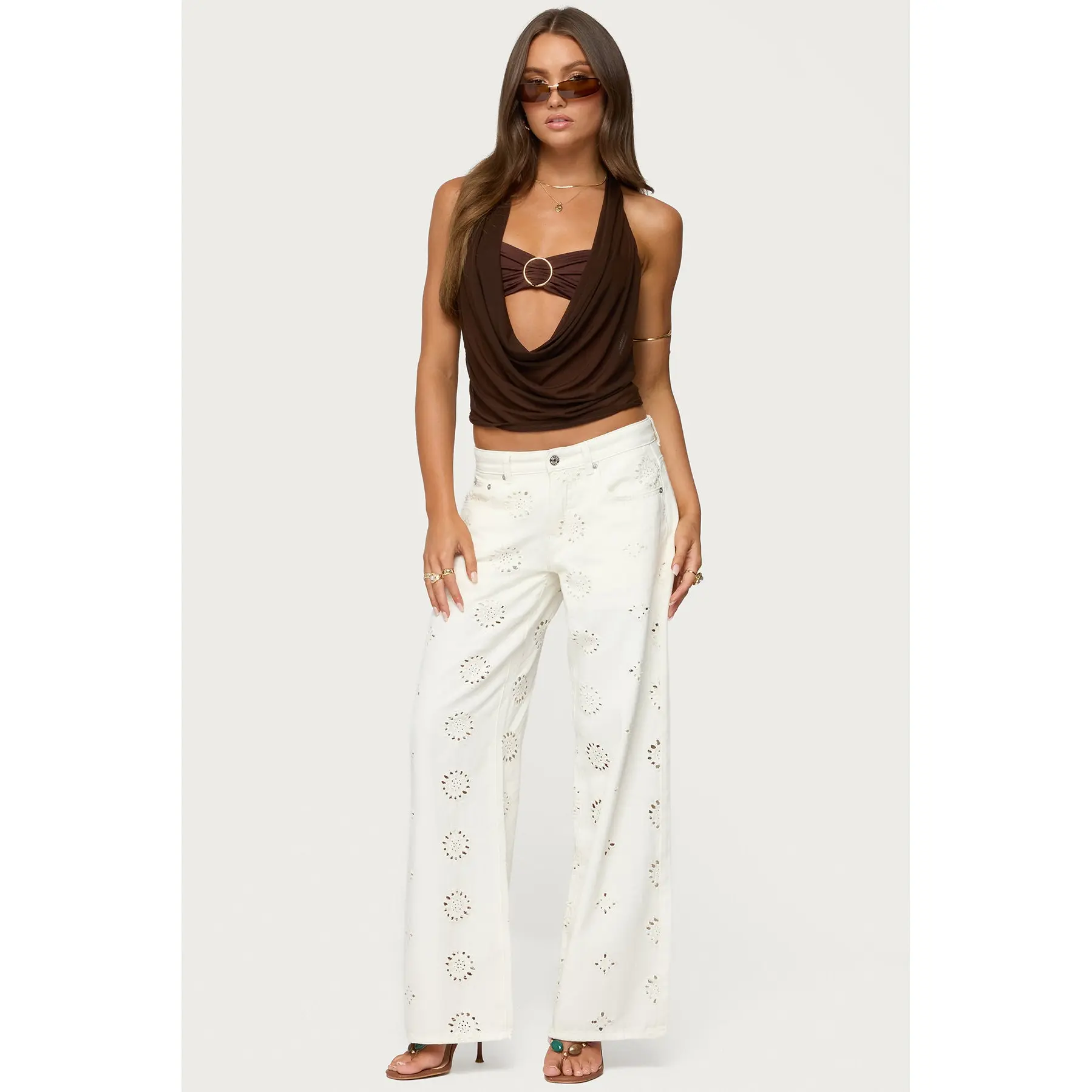 Eyelet Low Rise Baggy Jeans Eyelet Low Rise Baggy Jeans
