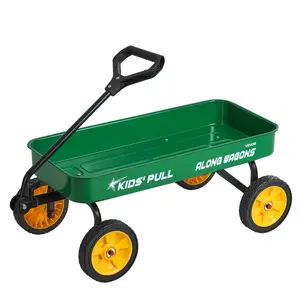 Carbon Steel Durable Rust-Resistant Pull-Along Kids Wagon, 39 in Toddler Wagon with Wheels, 176 lbs Capacity All-Terrain Utility Cart with Handle, Ideal for Kids’ Birthdays, Gardening