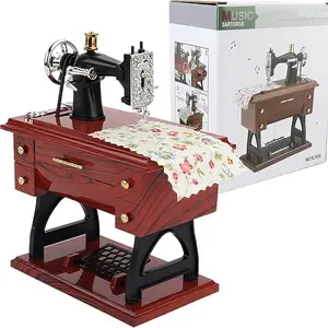 Vintage Mini Sewing Machine Music Box – Crank the tiny handle, and a soft melody fills the room. This charming plastic desktop toy doubles as a nostalgic decoration and a whimsical gift for both kids and the young at heart