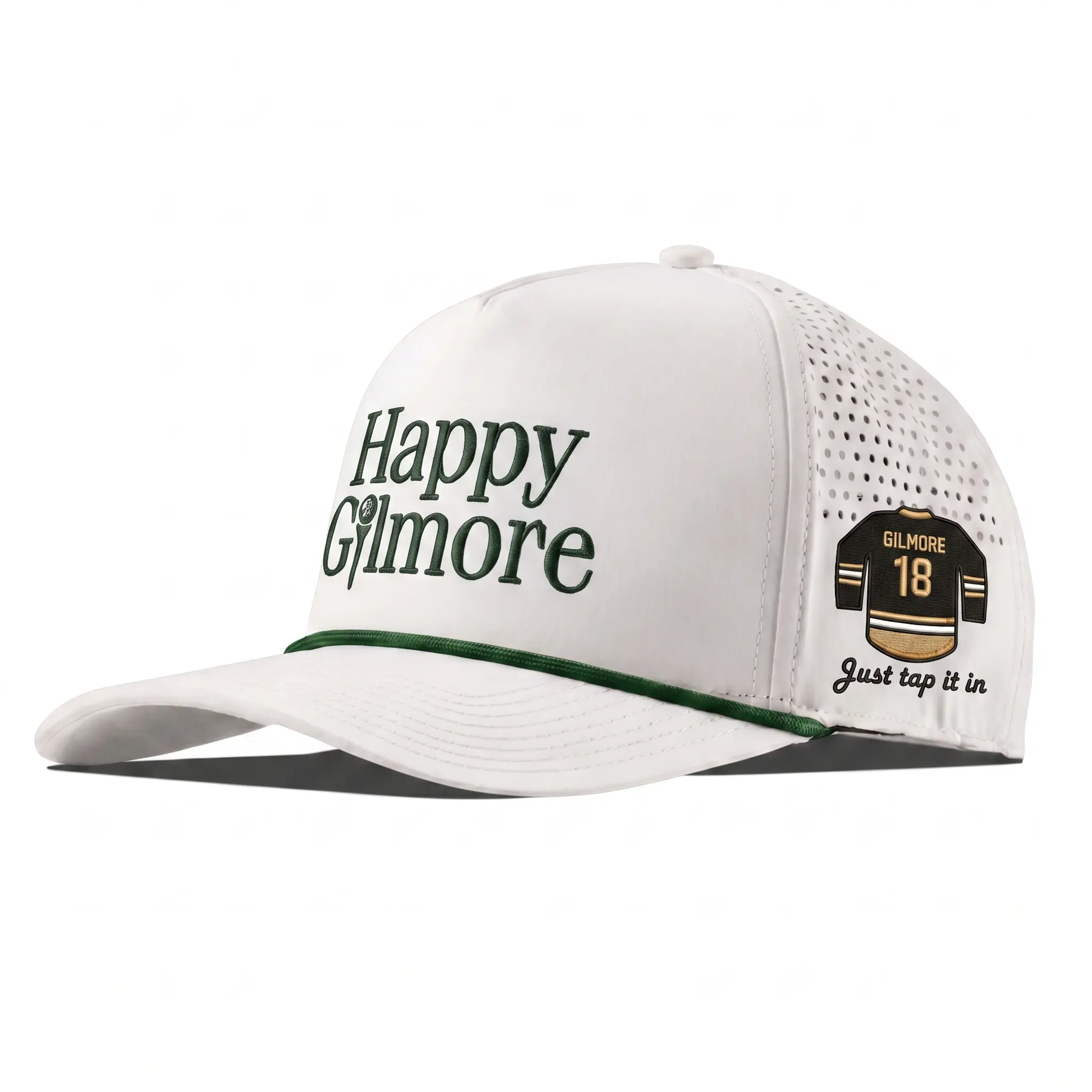 VALERIE Happy Gilmore Embroidered Golf Trucker Hat - Bold Course Humor, Adam Sandler Design, Birdie Boss Rope Cap with "Just Tap It In" Detail