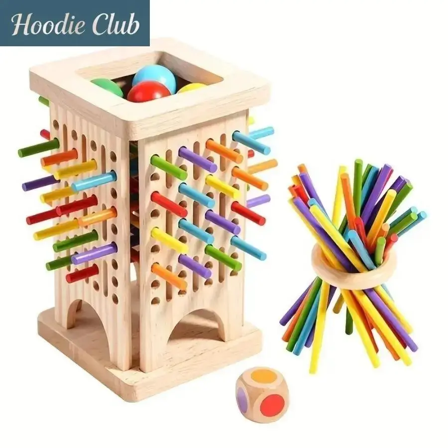 Wooden Stick Puzzle Game for Kids Multiplayer Board Game Montessori Brain Teaser Toy Parent Child Interactive Game Logic Thinking Educational Toy Gift