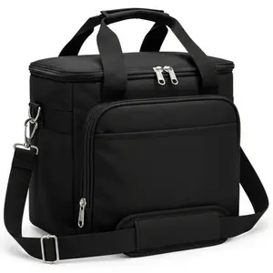 Medium Lunch Bag Insulated Lunch Box Soft Cooler Cooling Tote for Adult Men Women, Black 12-Can (9L)