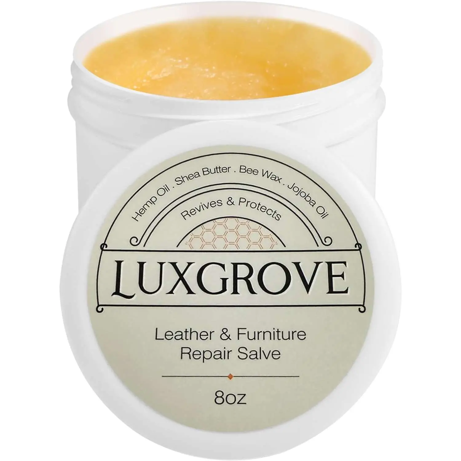 LUXGROVE Floral Leather & Furniture Repair Salve - Time-Saving Household Home Supplies, Leathers Moisturizing Polisher Restorer Conditioner for Couches, Vinyl, Car Seats - 8oz Cleaner, Restores Gloss