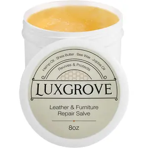 LUXGROVE Leather & Furniture Repair Salve- Polisher, Moisturizer, and Restorer for Couches and Furniture - Conditioner for Leather Cleaner, Wood, and Vinyl - Repair Salve for Car Seats - 8oz Household