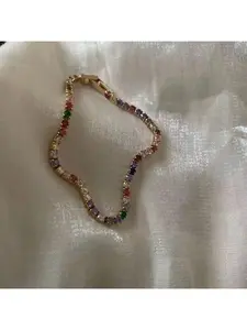 Brilliant Zircon Bracelet, Colorful, Fashionable and Versatile, Exquisite Light Luxury Full Diamond Bracelet