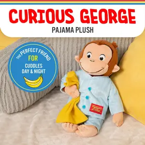Curious George Pajama Monkey Plushie  12" Soft Cute Stuffed Toy, Perfect Gift for Boys  Girls