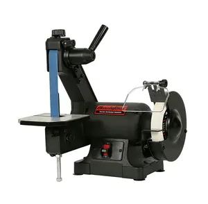 Bucktool Low Speed Bench Belt Grinder Combo, 2.1A 1x30 inch Belt & 6 inch Grinder, 1/3 HP Low Speed Bench Belt Disc Sander Combo for Knife Making, Sharpening, Woodworking, Metalworking, BG1600S