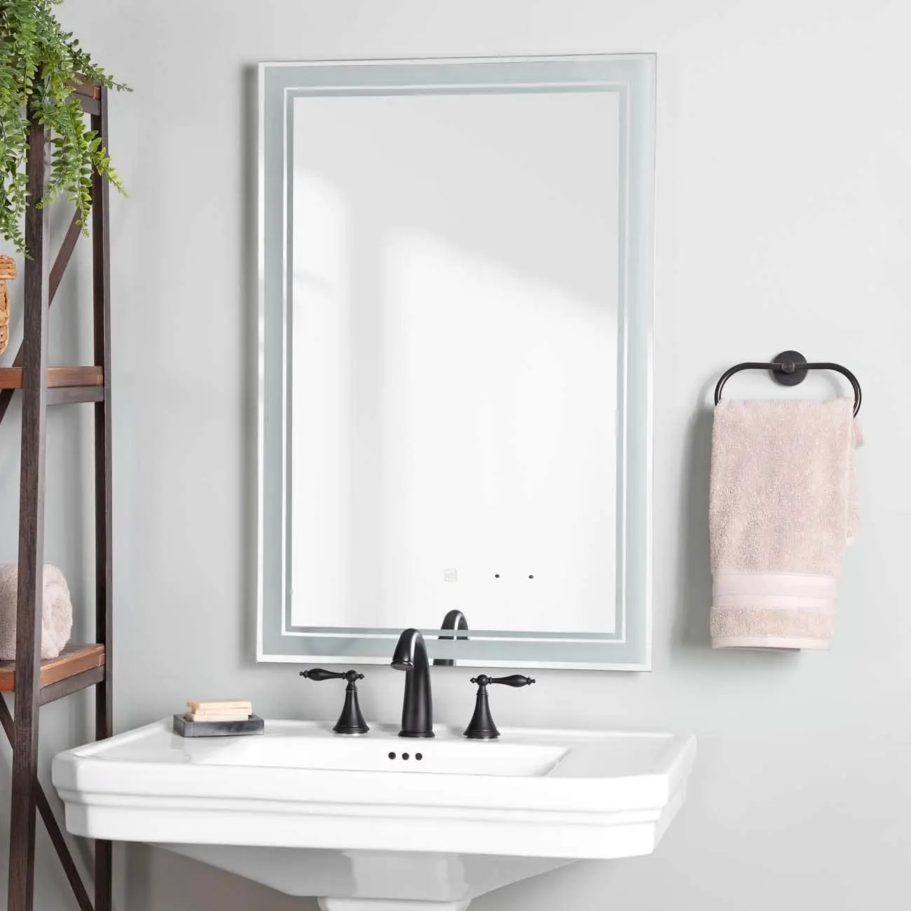 Brighton Modern Bathroom Vanity Mirror - 36"x48" LED Lighted Anti-Fog Bathroom Fixture for Home Improvement, Led Lighted Mirror