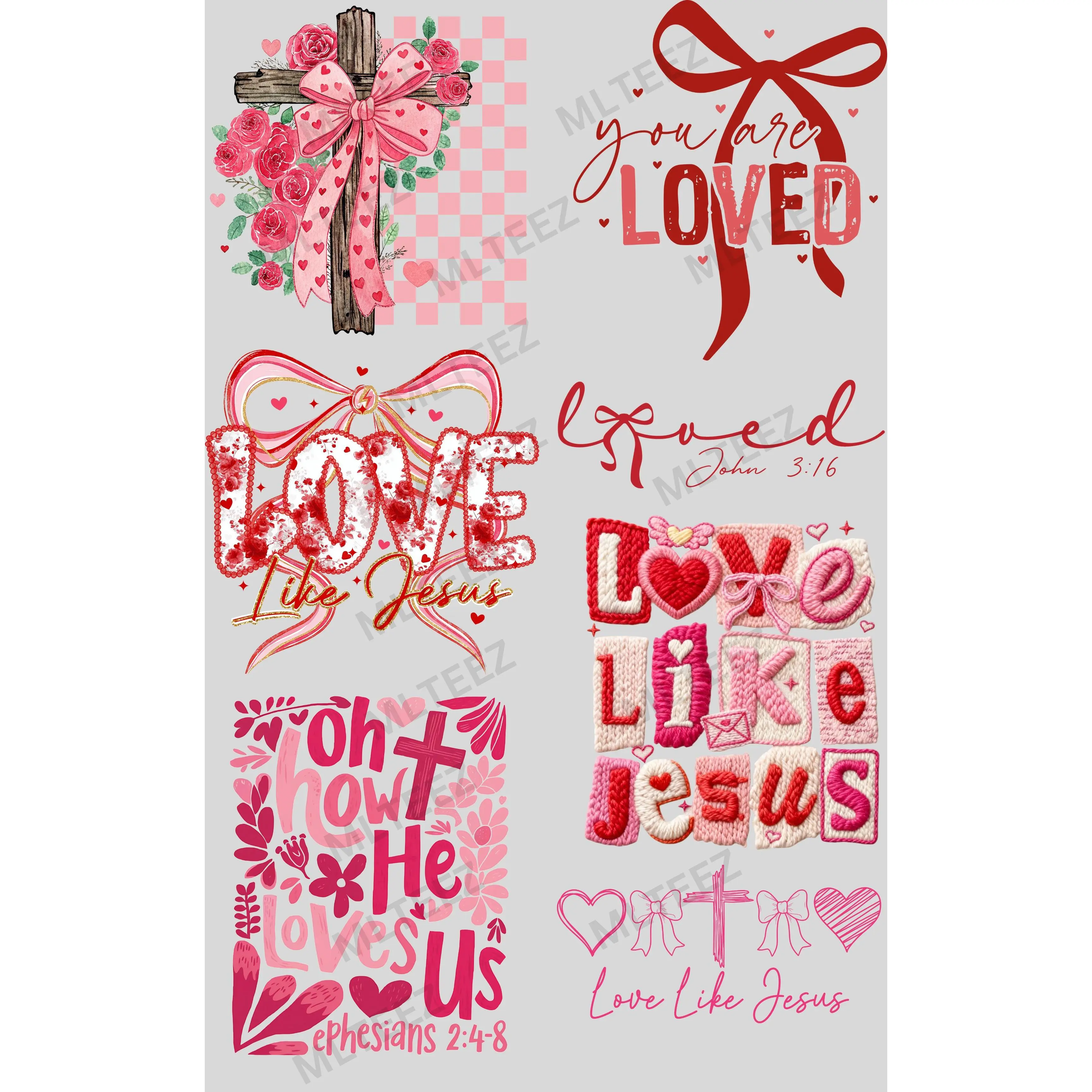 YOU ARE LOVED (1) PREMADE GANGSHEET - 22X36 DTF TRANSFERS - DIRECT TO FILM