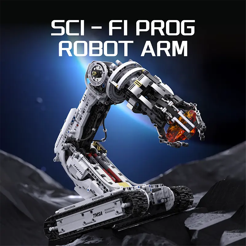 Sci-Fi Programmable Robot Arm Technic Building Block Set - Do It Yourself Model Building Kit for Adults, Indoor Play, STEM Learning, Track Mobility, Built Not Bought Educational Holiday Gift Assembly Toy