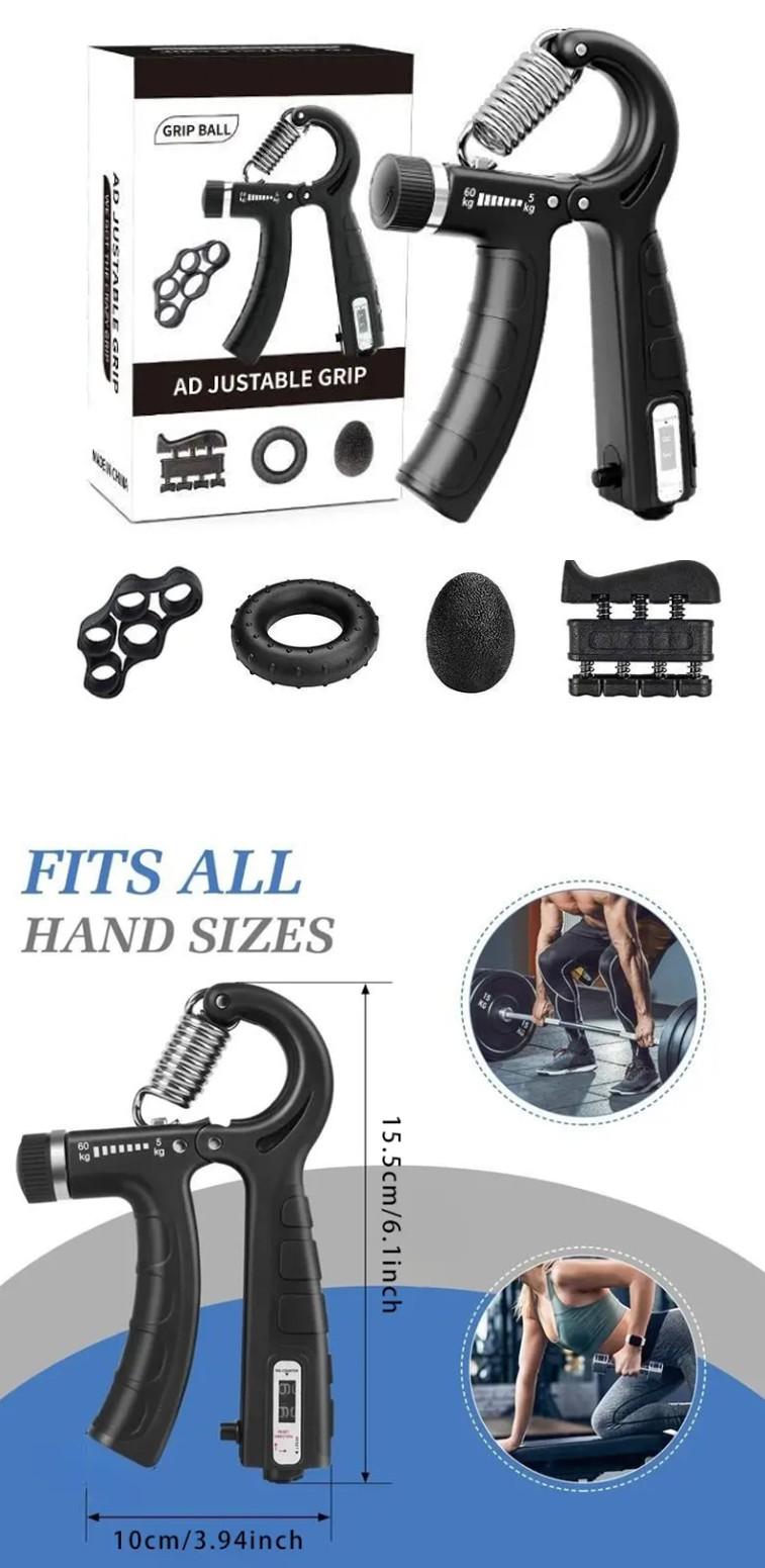 On-the-Go Grip Strengthener Adjustable Hand Trainer for Anytime Forearm Workouts with Resistance and Multiple Accessories for Travel Enthusiasts
