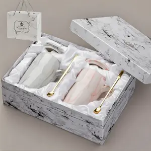 Personalized Marble Pattern Coffee Mug, 13.5oz Ceramic Design, Perfect Wedding Gift for Couples, Reusable & Washable Tumbler