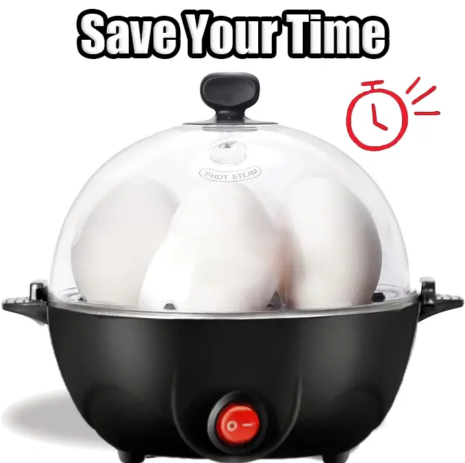 6-in-1 Electric Egg Cooker - Make Perfect Hard Boiled, Poached & Scrambled Eggs Fast! Auto Shut Off, BPA-Free (Black), Egg Cooking, Busy Meals