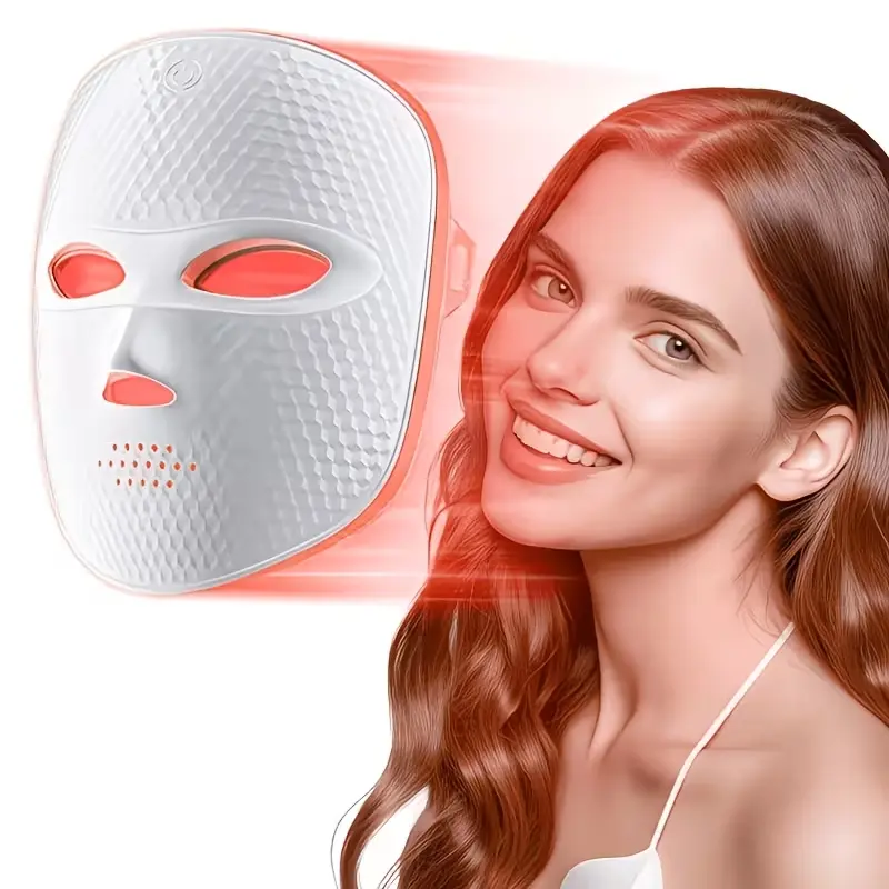 7 Color Red Light Therapy for Face, LED Facial Mask, Rechargeable | Cordless Red Light Mask, 7 Color LED Modes, USB-C Portable, Ergonomic Lightweight Design, Home & Travel Skincare tiktok shop back to school