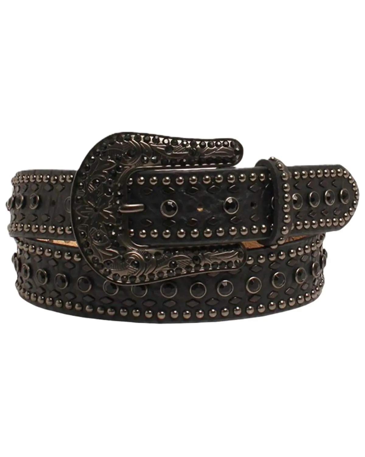 Nocona Belt Co. Women's Women'S Rhinestone Studded Leather - N3410201