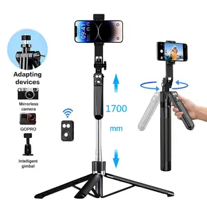 67" Selfie Stick Tripod with Bluetooth Remote & Fill Lights, 2026 Upgraded Stand for iPhone/Android, Applicable to Selfies/Video Recording/Vlogging