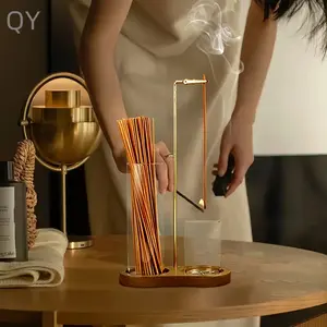 2-In-1 Incense Holder with Detachable Glass Ash Catcher, Meditation Yoga Space Decor, Home Decoration, Buddhist Supplies, Creative Gift