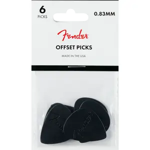 Genuine Fender Offset Guitar Picks, Black (Set of 6)