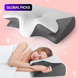 Memory Foam Breathable Neck Pillow, 1 Count Neck Pillow with Washable Pillowcase, Soft & Comfortable Pillow for Side, Back & Stomach Sleepers, Supportive Memory Foam #GLOBAL PICKS