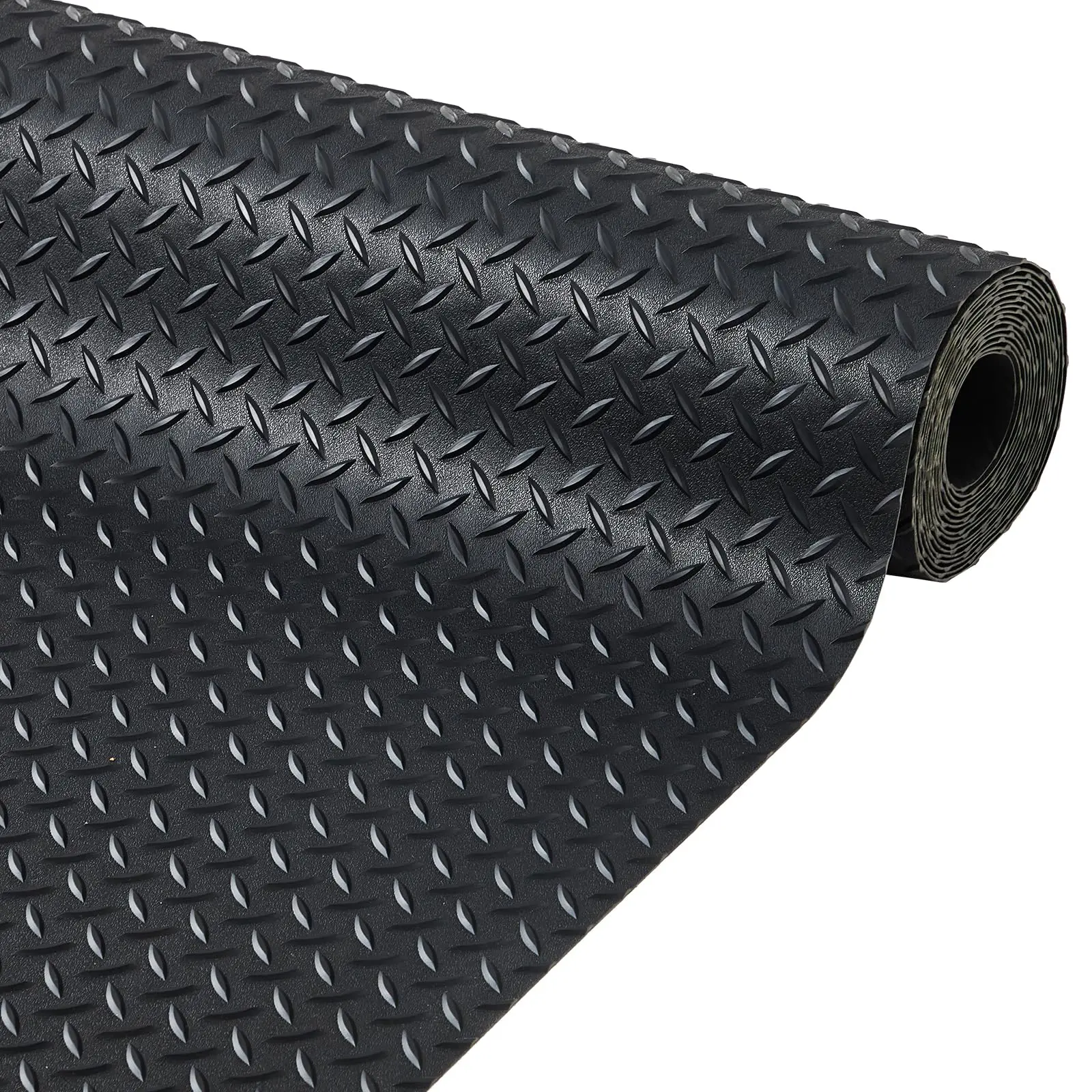 Heavy Duty Diamond Plate PVC Garage Floor Mat – 2.8mm Thick Non-Slip Flooring Roll – Compatible with Hydraulic Press – Perfect for Garage, Warehouse, Gym, Trailer, SUV