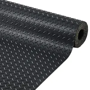 Heavy Duty Diamond Plate PVC Garage Floor Mat – 2.8mm Thick Non-Slip Flooring Roll – Compatible with Hydraulic Press – Perfect for Garage, Warehouse, Gym, Trailer, SUV