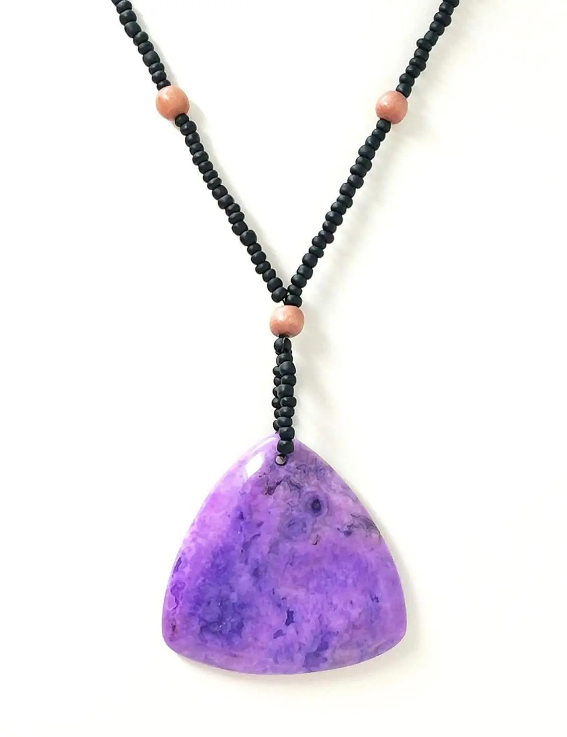 Purple Lace Agate Pendant Necklace