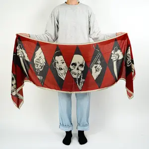 Book Scarf for Women – Soft Cotton Wrap, Crinkle Hijab, Literary Print Shawl, Vintage Hair Scarf, Lightweight Gift