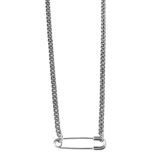 valentines gifts Safety Pin Necklace, Silver Paperclip Chain Necklace For Women Men, Paperclip Choker Necklace,Silver Choker Necklace For Women Jewelry Gift