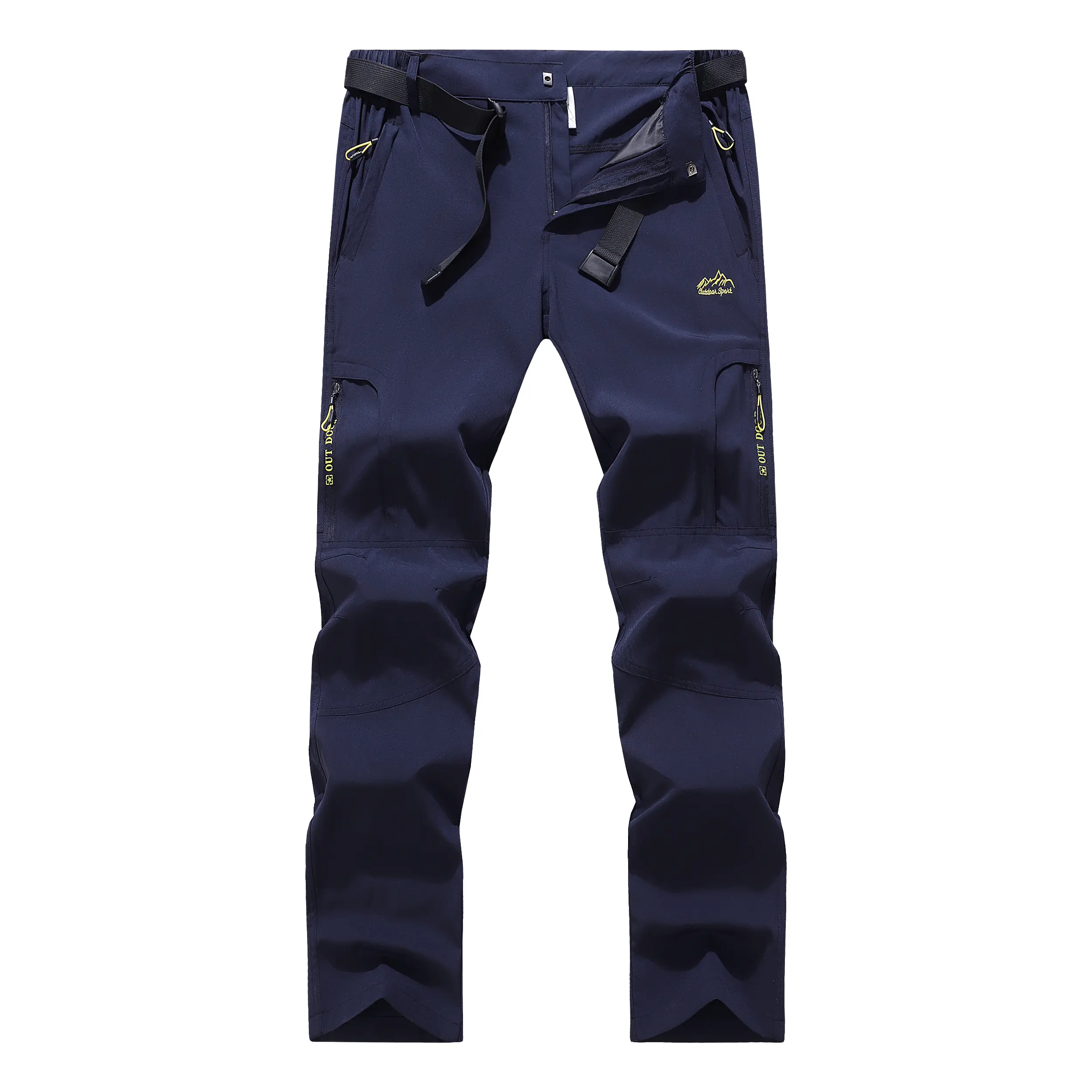 Men's Outdoor Windproof Work Pants - Adjustable Waistband, Multi-Zipper Pockets, Non-Stretch Fabric, Machine Washable for Hiking, Construction, Work Pants Construction, Form-Fit Men's Pants