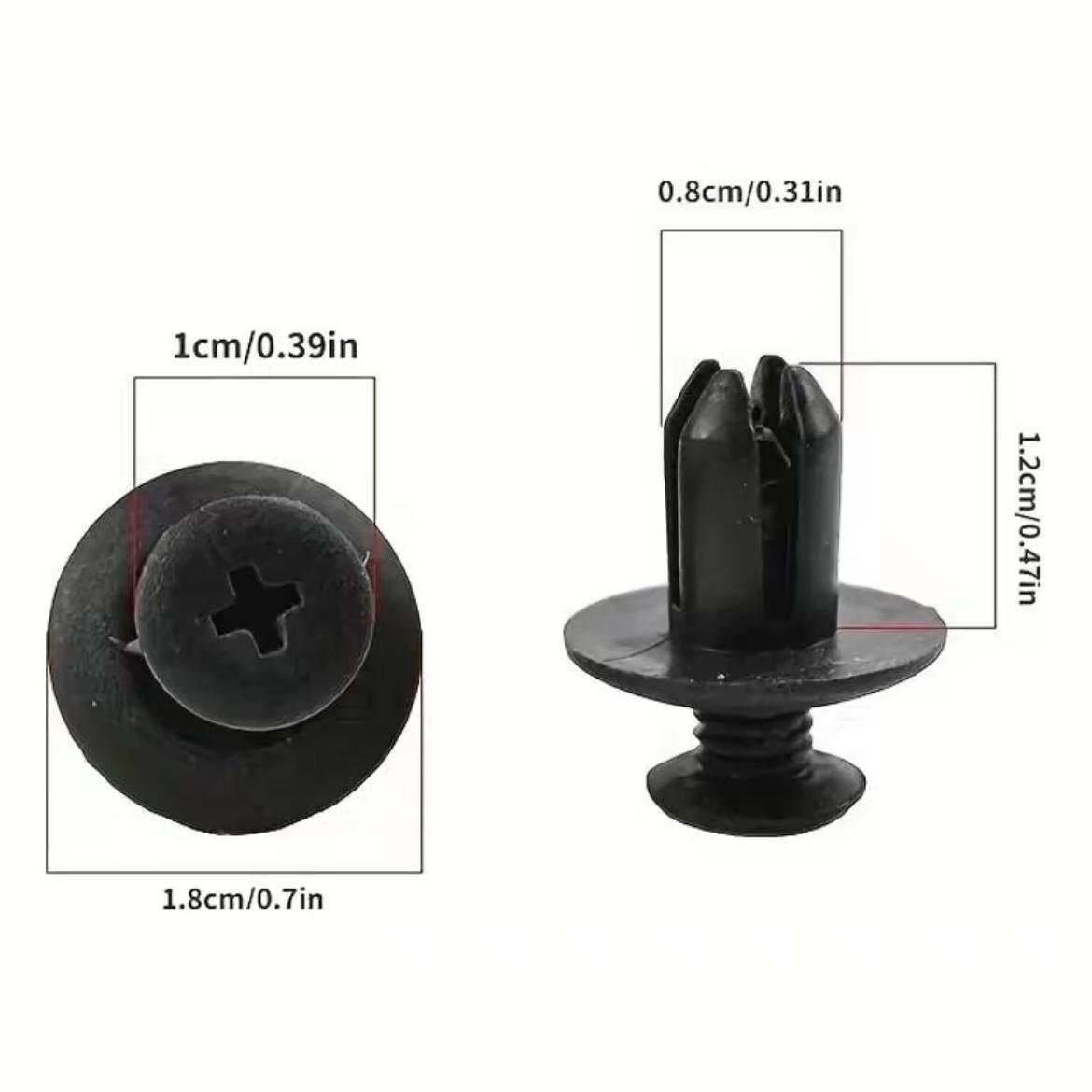 200PCS Car Clips for Hole Plastic Rivets RetainerFender Push Pin Fastener Bumper-a total of 6sizes Automotive Accessories Truck Detailing Custom Decor Carbon clavicular car clip