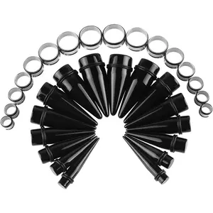 32Pcs 00G - 24mm Big Gauges Ear Stretching Kit Acrylic Tapers Surgical Steel Tunnels Gauges Piercing Set Expanders Gift